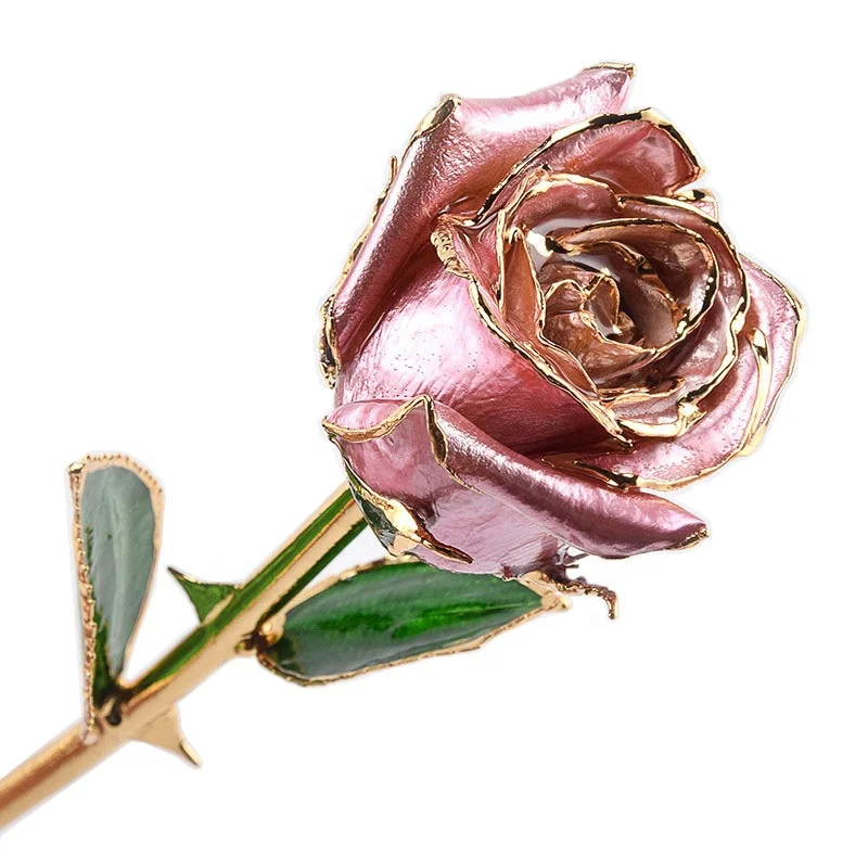 Amazon Hot Selling Handmade Gifts Gold Dipped Roses for Wedding Decoration