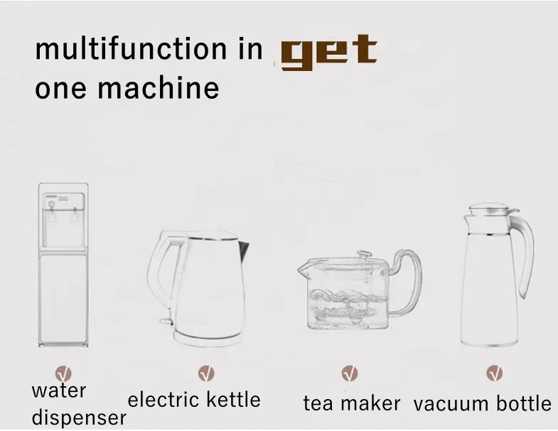Remote Control Multi Function Vertical Drinking Cold Hot Tea Bar Machine Smart Electric Kettle Tea Bar Water Dispenser