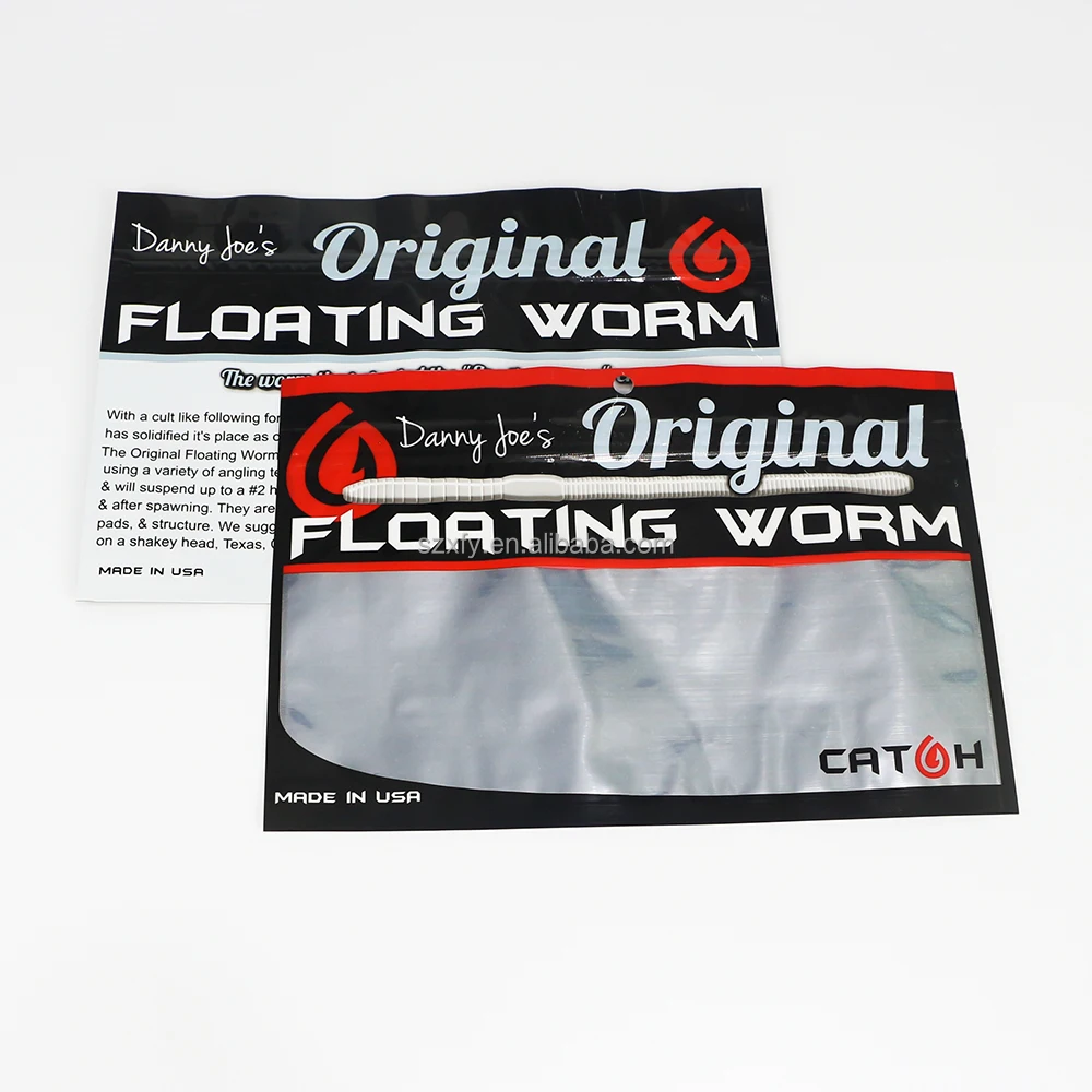 Fishing Lure Bags Package for Soft Fishing Lure Zipper Fish Bait Packaging Soft Plastic Lures Plain Kraft Paper Food Custom
