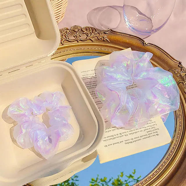 Mermaid Fairy Fantasy Mermaid Luster Net Gauze Laser Ball Hair Ring  Hair Ornaments