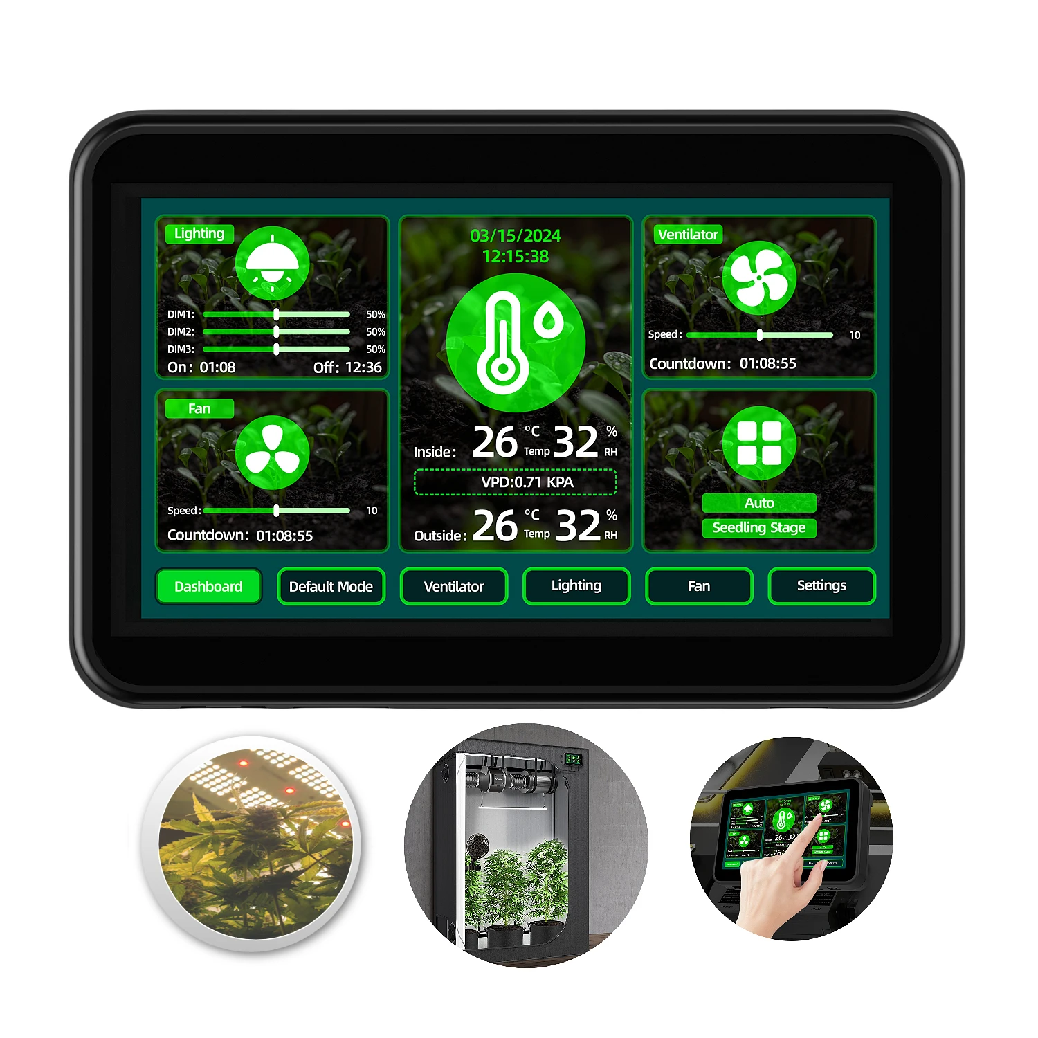 ORIGLiTE Grow Tent Controller Compatible Grow Light Controller for Ventilador Carbon Filter Fan Control