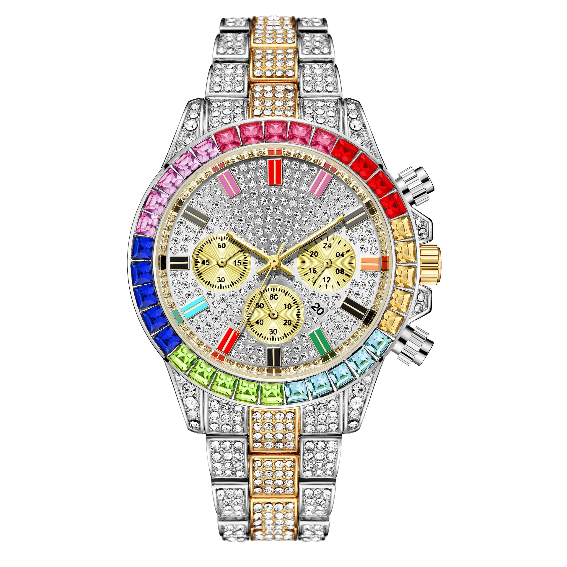 Shifenmei Luxury Male Large Size Colorful Diamond Quartz Watches Luxury Brand Men Quality Pointer Analog Watches