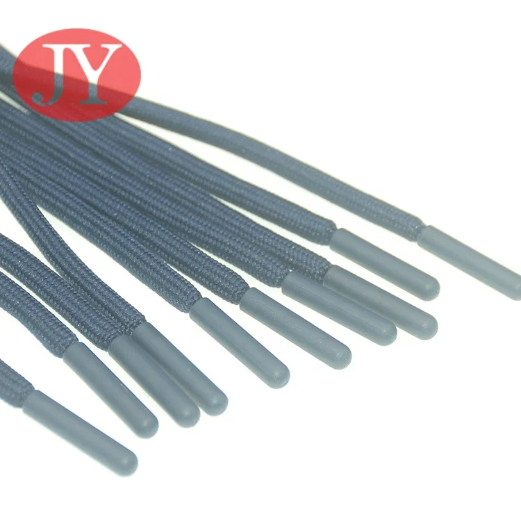 Black color 125cm round shape 5mm rubber stopper drawstrings tube shace tip rubber tips for drawcord
