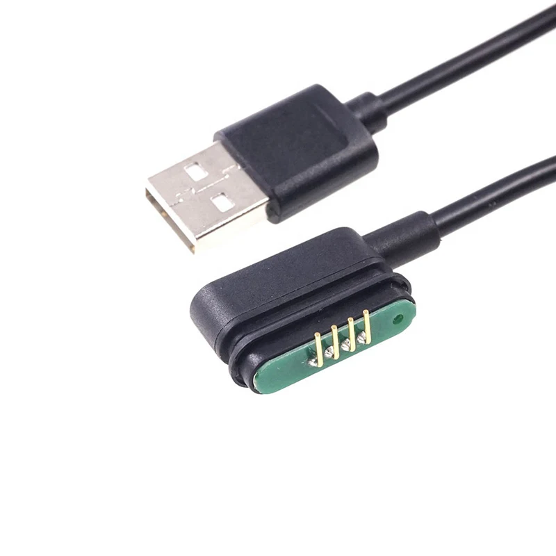 90 Degree USB Male A Strong Force 500G Pogopin Angled Female PCB 12V 3A 4 Pin Pogo Pin Magnetic Connector