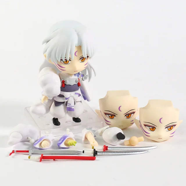 Cute Versions 10cm Inuyasha #1300 Sesshomaru 1514 Anime Action Figure Collection Change Face Doll