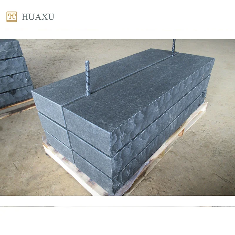 Huaxu  China black basalt rough-picked natural stone palisades wall fencing