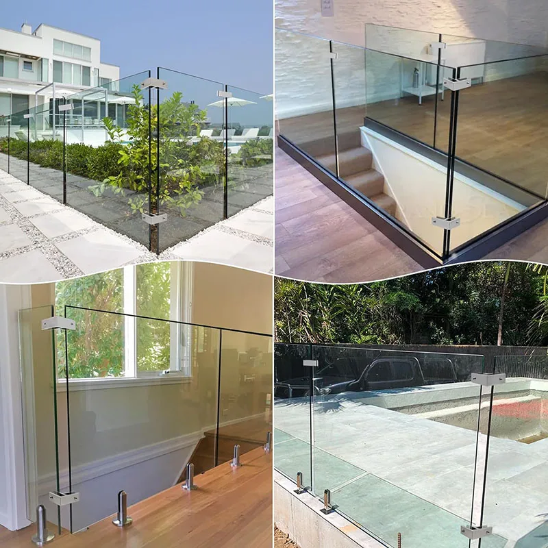 Stainless steel 304/201/316 on Indoor outdoor stair railing design glass fence balcony handrail