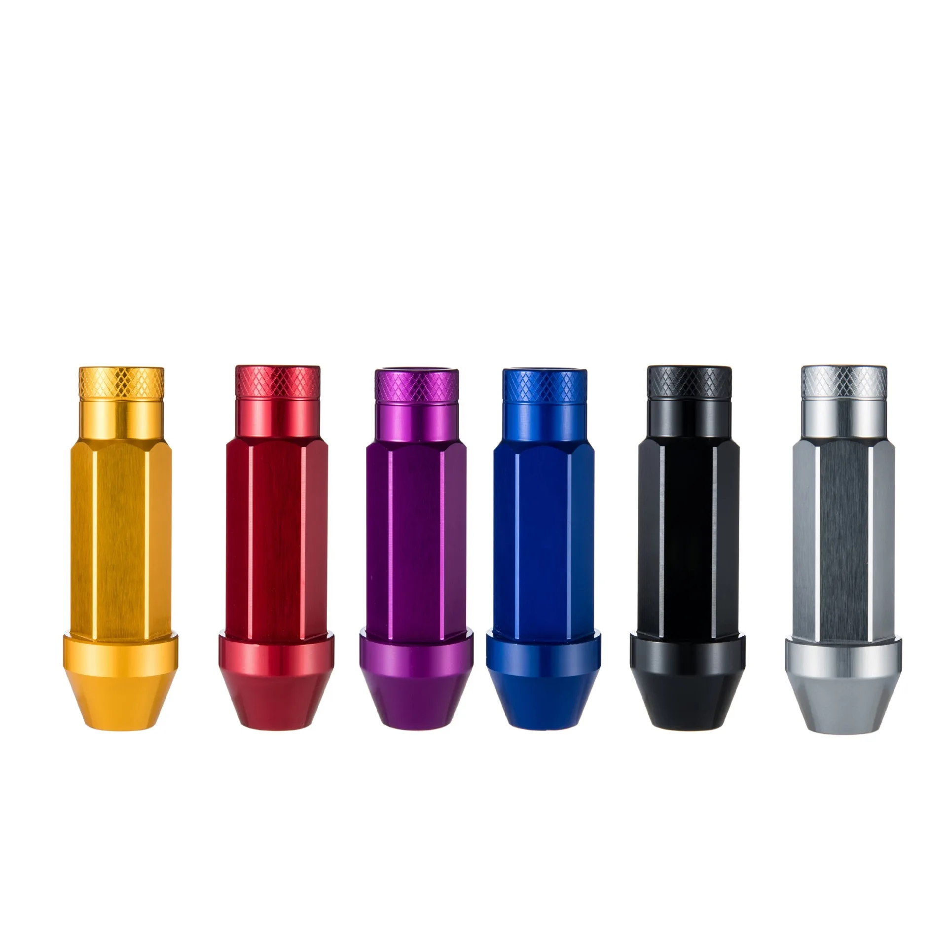 Universal 20Pcs 7075 Aluminum Alloy Forged Wheel Light Lug Nut length 50mm M12 * 1.25 / m12 * 1.5 / M14 * 1.5