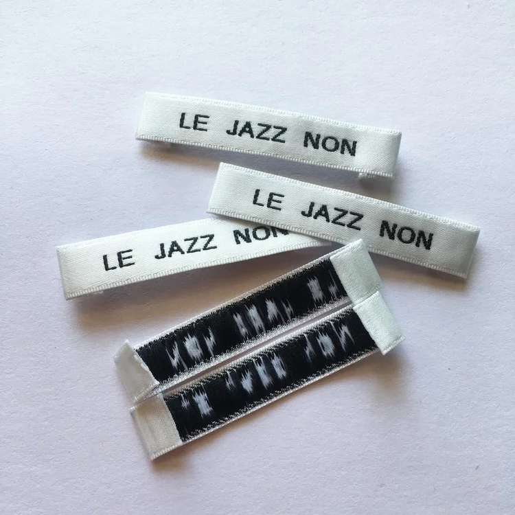 custom woven neck satin clothes apparel label neck label