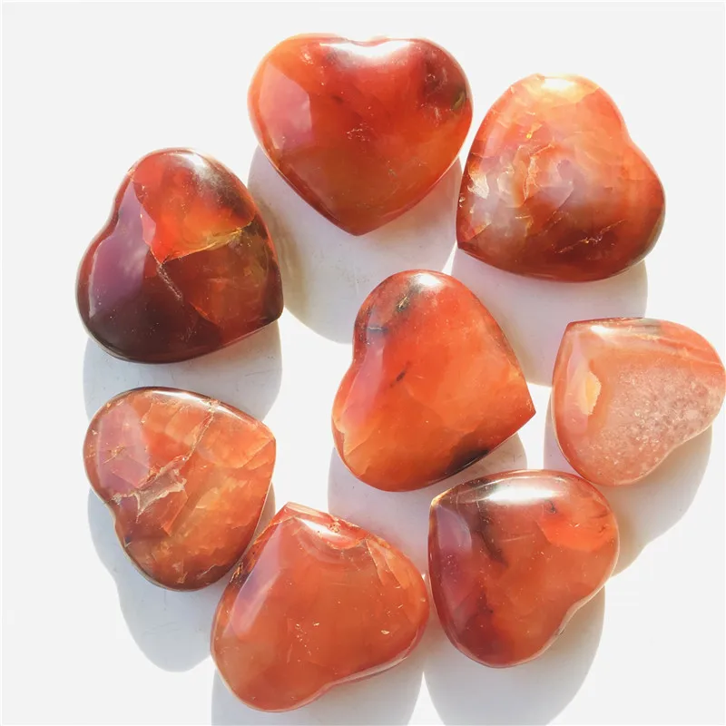 Wholesale Natural High Quality Carnelian Red Heart Shape Quartz Crystal Stone