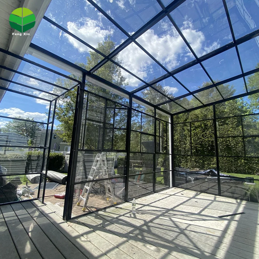 Conservatory Sunroom and Glass House for Solarium Prefabricated 4 Season Free Standing Veranda Aluminium Insulated Glass Modern