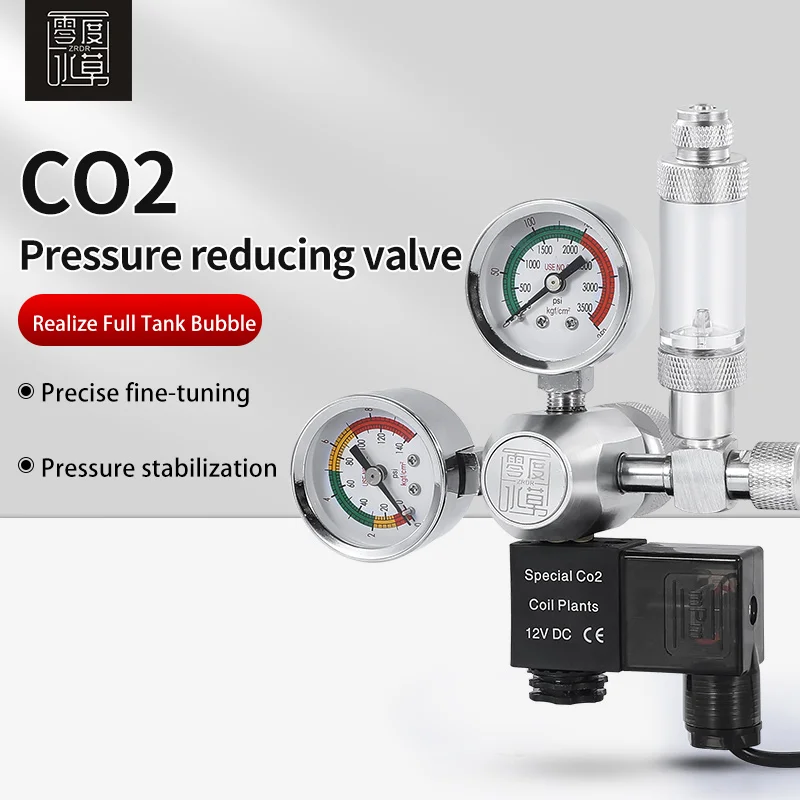 WYIN ZRDR aquarium CO2 pressure reducing valve co2 regulating valve cylinder large double meter CO2 solenoid valve