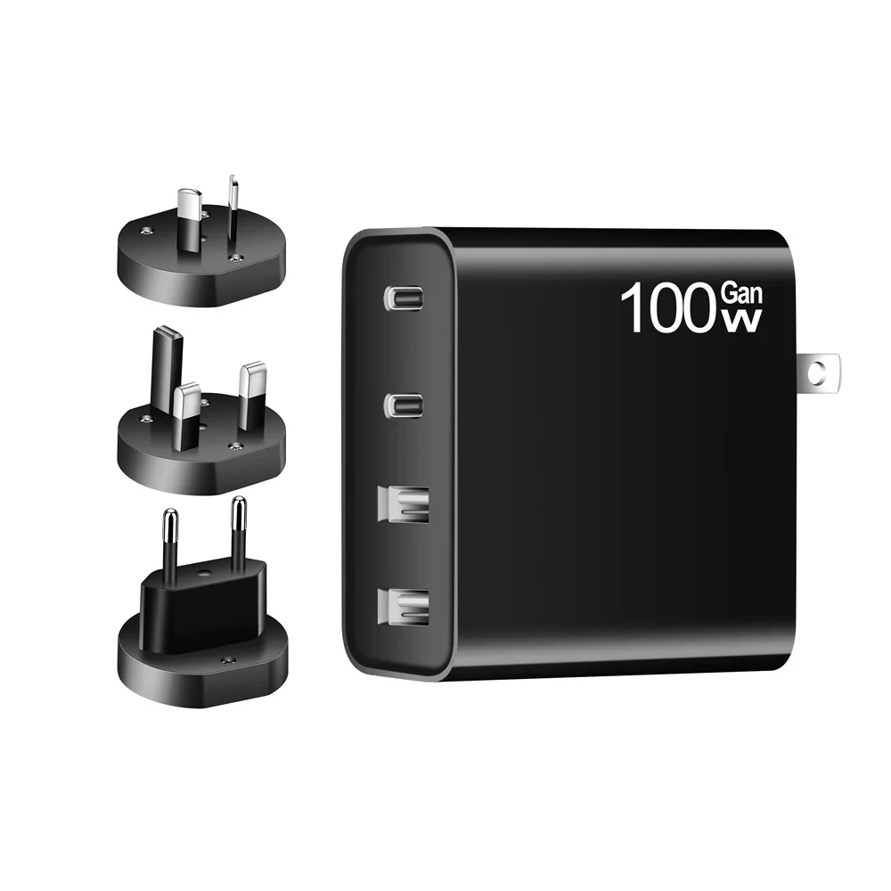 100W GaN Multipie Devices USB C PD Fast Charing Brick Travel 65W Power Supply Adapter Type A Wall Charger