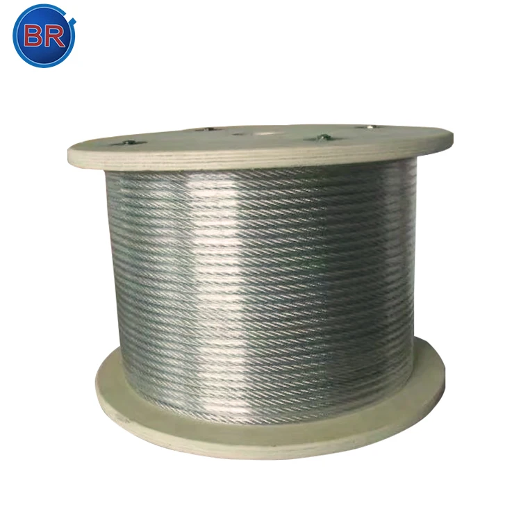 Factory Price High Carbon Hot Dip 3mm 6mm Galvanized  6*7  Steel Wire RopeFor Coal Mining