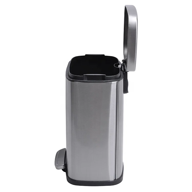 5L Basics Stainless Steel Rectangular Soft-close Garbage Bin Step Trash Can Pedal Bin