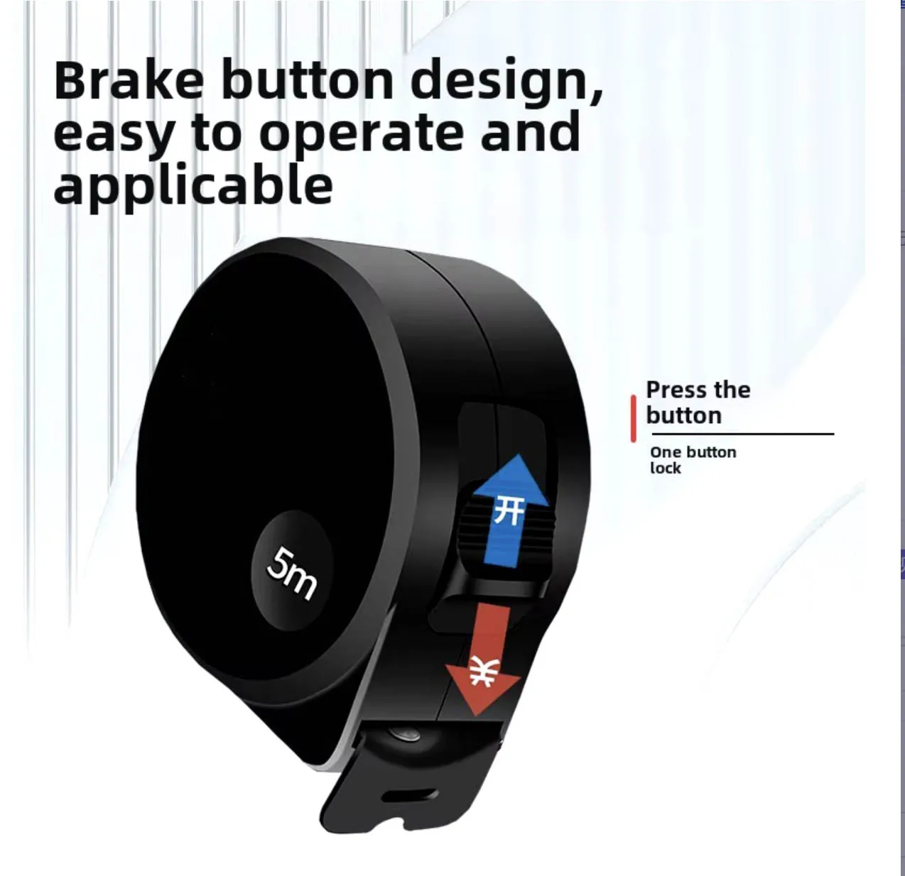 High Precision 5m Anti-Fall Stainless Steel Tape Mini ABS Extreme Small Black Box Thickened Hardened Abrasion Resistant Home Use