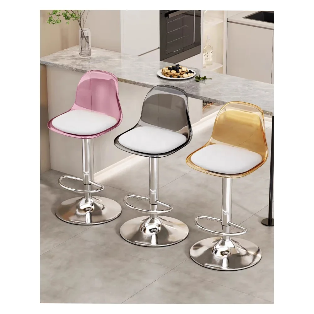 Counter Chairs for Kitchen Bar Stools Furniture Swivel Height Chairs for Restaurant and Bar Transparent Adjustable