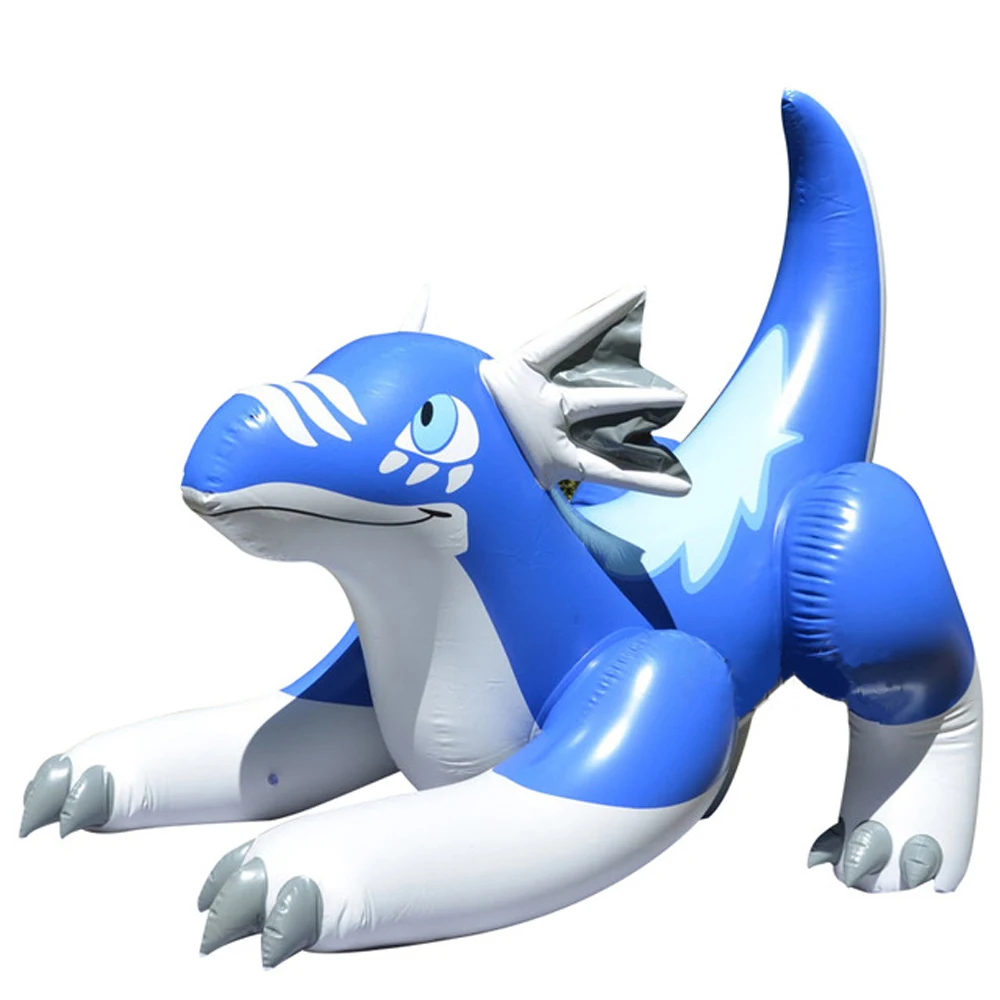 Wholesale PVC blue dragon cartoon inflatable pool play garden suit party and event Toy Animal OEM customized