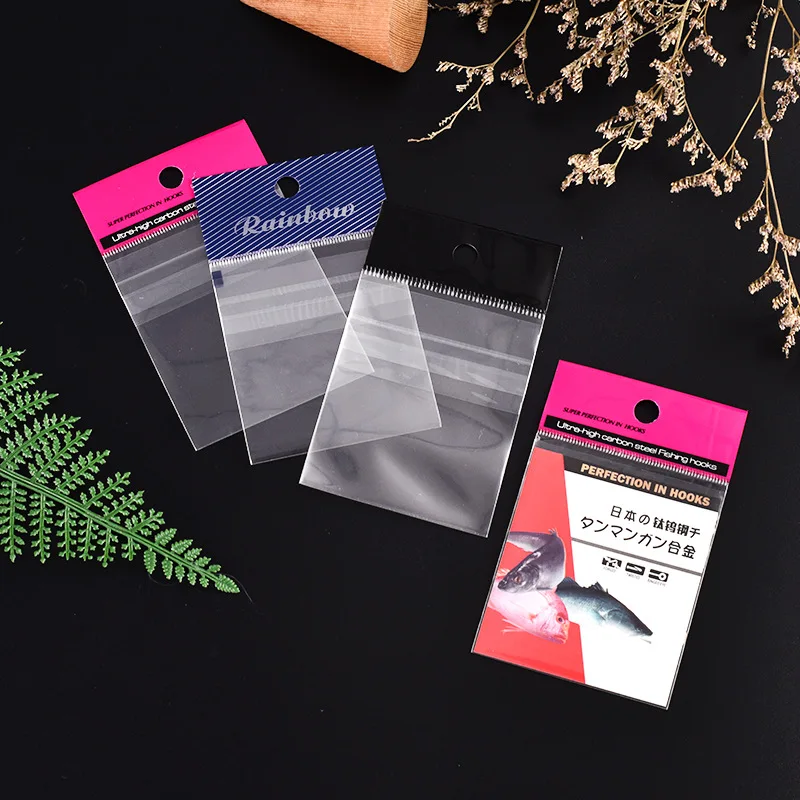 High Quality 100pcs Custom Logo Print Small Plastic Packaging opp Custom Bag Header Sealing Bag For Candy Package