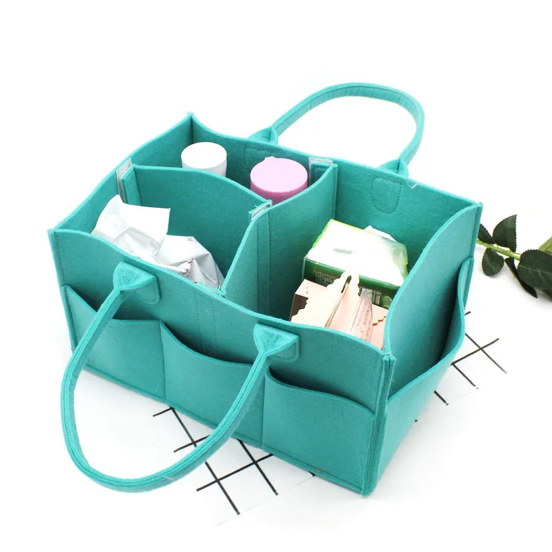 popular Baby Diaper Caddy Organizer Felt bag Portable Holder Bag for Changing Table and Car