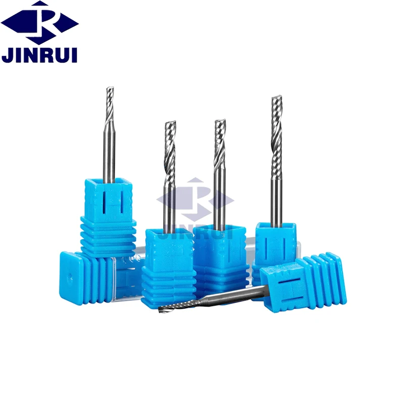 JR Solid Carbide Single Flute End Mill 1F Milling Cutter For MDF Aluminum Wood