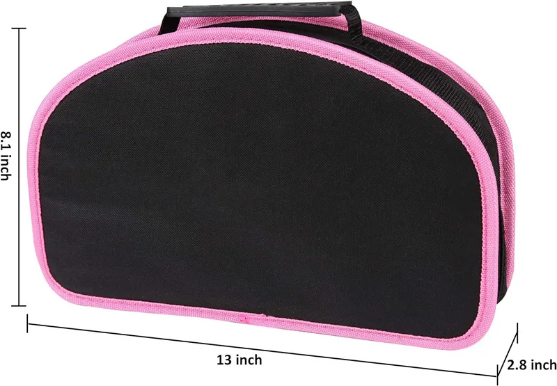 Home Basics Tool Set with Easy Carrying Round Pouch 104 Piece Pink household tool in tool bag with zipper