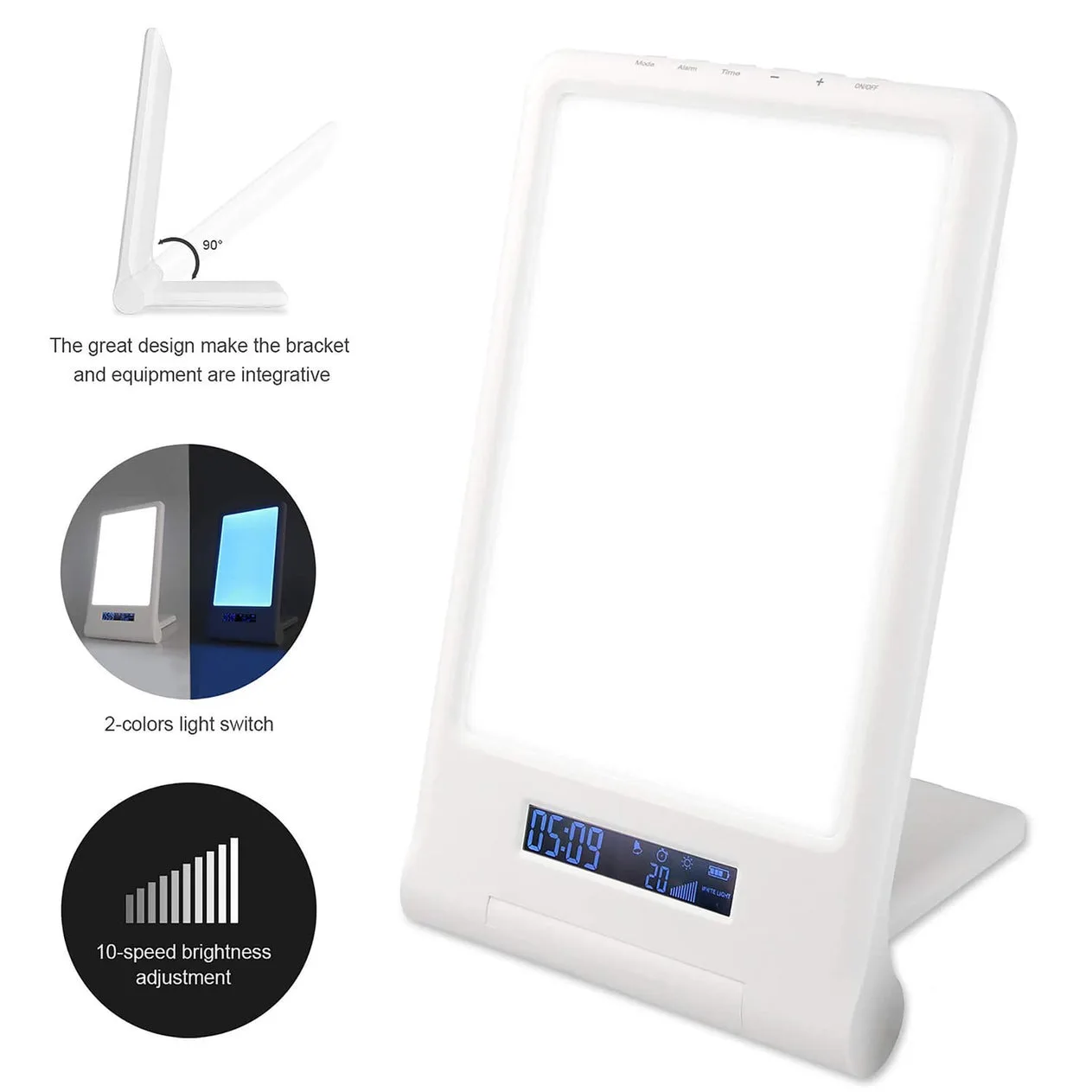 Foldable Sad Lamp Light Therapy Lamp With Sunrise Simulation Helps with Jet Lag & Shift Work Sleep Disorder