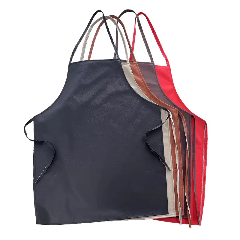 Custom Adult Kids Kitchen BBQ Butcher Meatwork Chief Water Oil Proof Apron Baker Cupcake Slaughter Cooking Black Leather Aprons