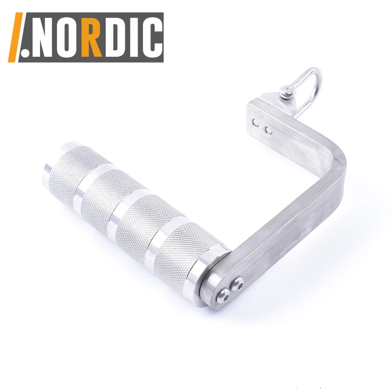 304 Stainless Steel Arm Wrestling Exercise Handle Wrist Exerciser Forearm Strength Tool Knurled Grip Premium Stainless Steel