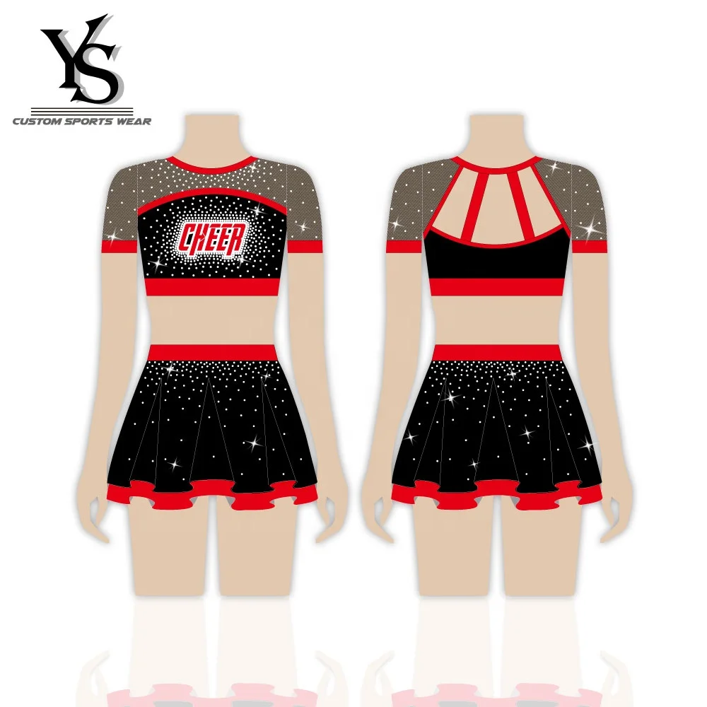 Оптовая продажа 2022, индивидуальная Униформа cheerleader со стразами, униформа cheerleader для детей