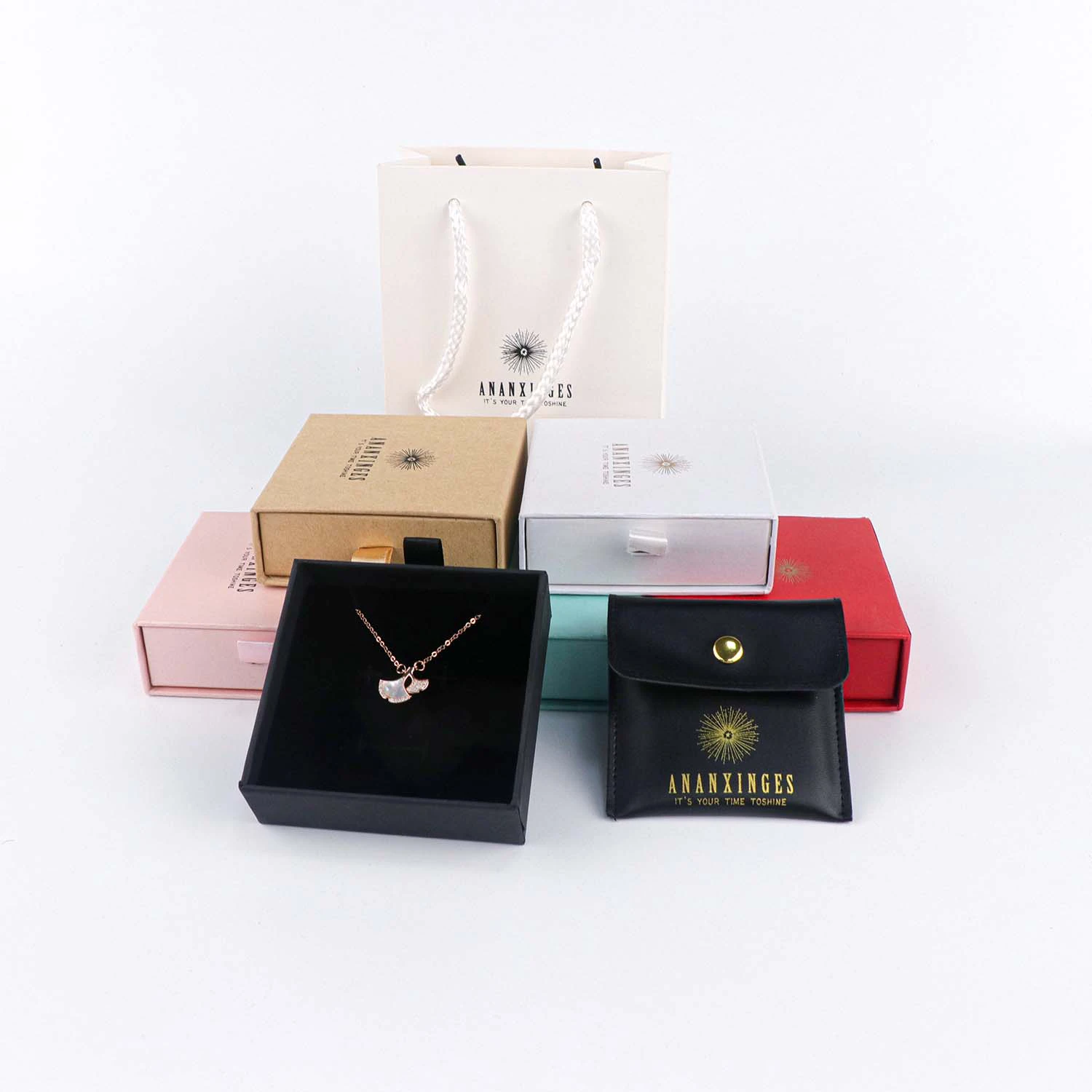 Wholesale black color Waterproof PU Leather Mobile Phone Earphone glasses Storage Bag Luxury Drawstring Leather Pouch with logo