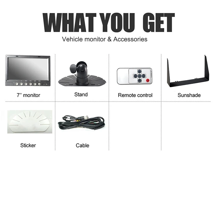China Manufacturer 7 inch monitor Cars Rear View Camera High Resolution Surveillance Monitor