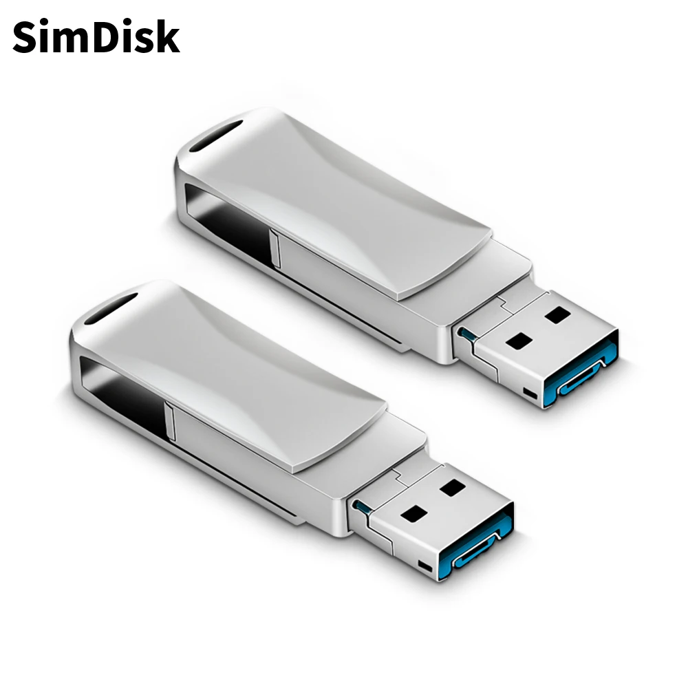 SimDisk Factory Direct Sales U Disk32GB 64GB 128GB Custom logos, Mobile Phone pendrive OTG Three-in-one USB Flash Drives