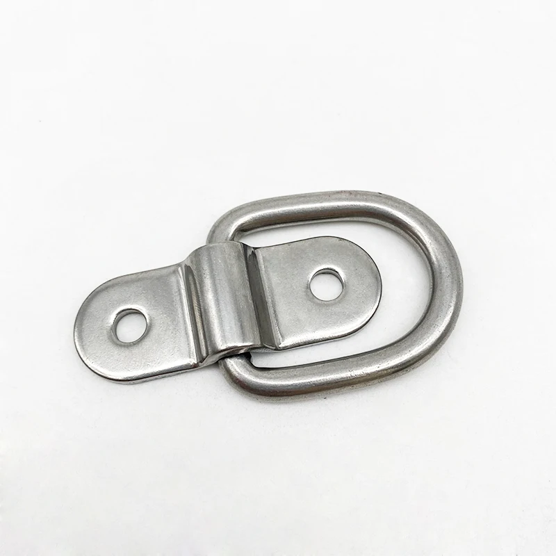 6*25mm High Quality Stainless Steel 316 Fold Pad Eye Cleat Lashing D Ring With Eye Pad Hardware Rigging