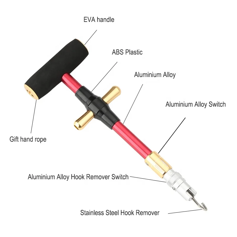 FJORD T Shape Portable Aluminum Hook Detacher Lightweight  Fish Hook Out Extractor Device Hook Remover Fishing