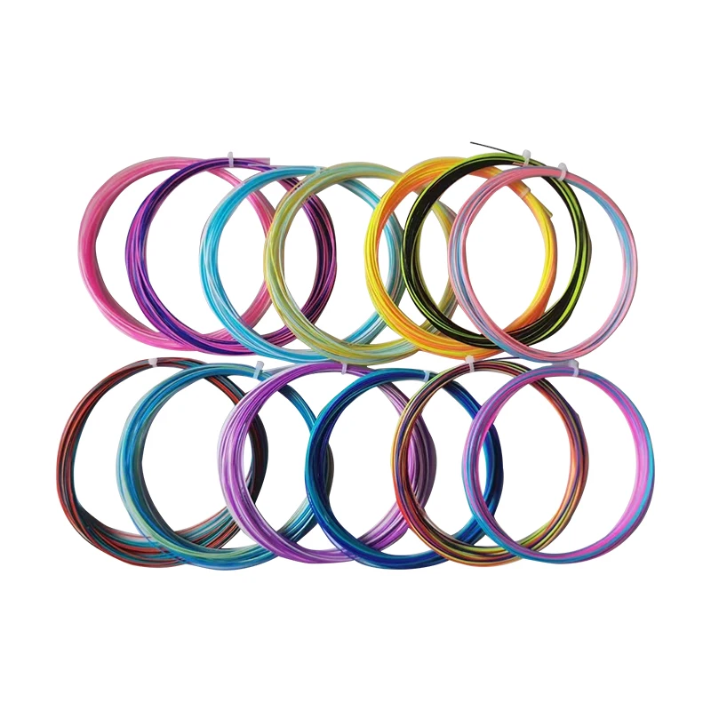 Factory high quality 0.70mm 10m 24~30lbs badminton racquet string multi color from factory directly