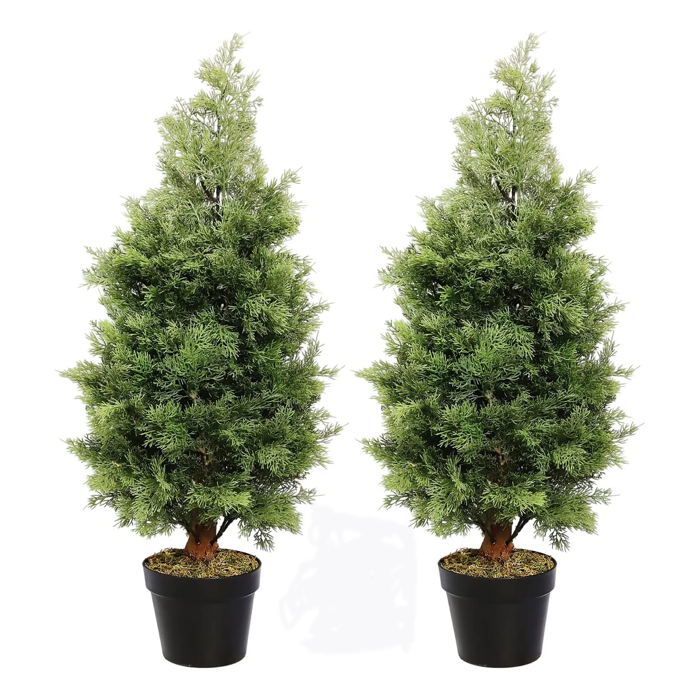 Amaazon Hot Sale Evergreen Potted Artificial 90cm 3ft. Faux Plastic Leaves Mini Cedar Pine Tree Ornamental Trees For Sale