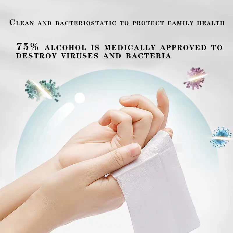 High Quality Custom Non Woven Fabric 75% Alcohol wet wipes