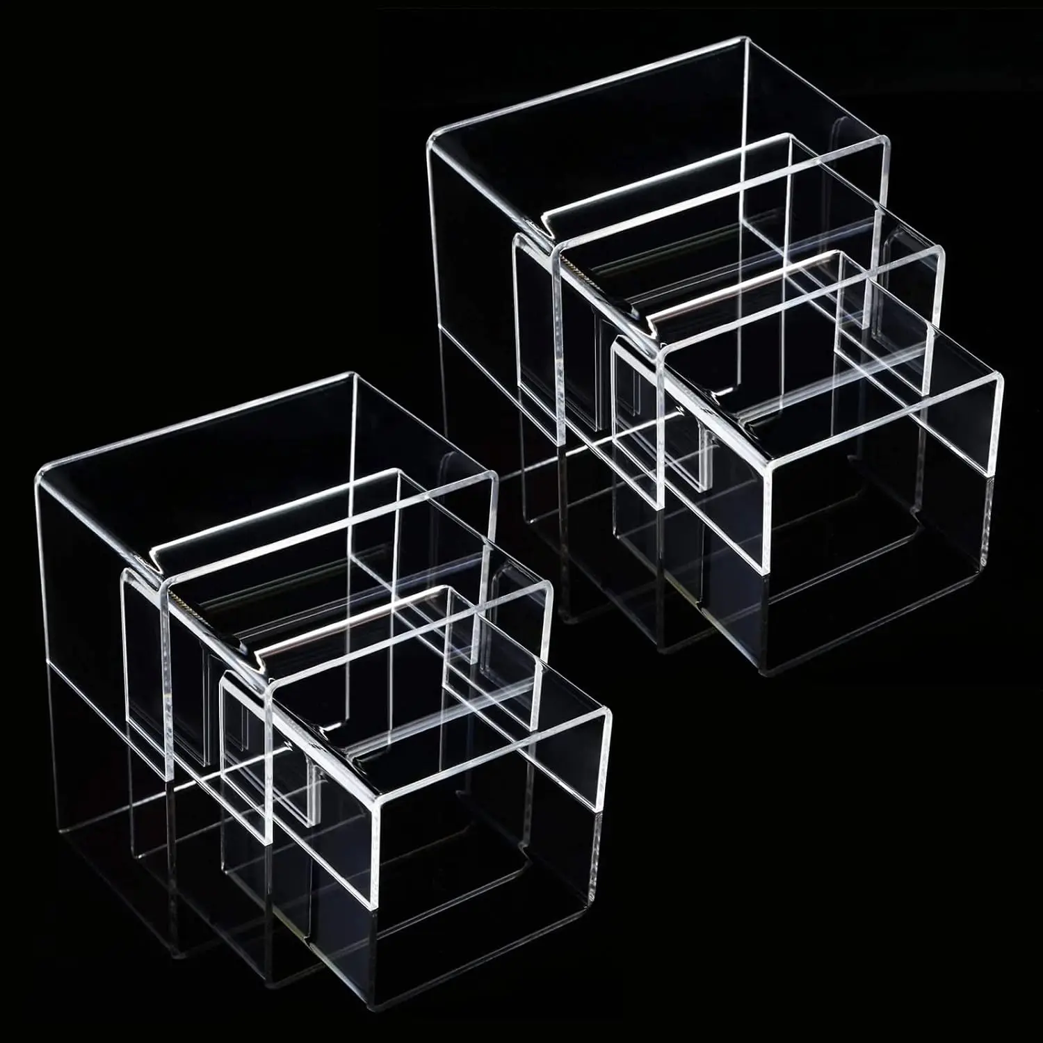 Display Risers, Rectangular Clear Acrylic Showcase Collectibles Display Stands Suitable for Retail Shoe Showcase Jewelry