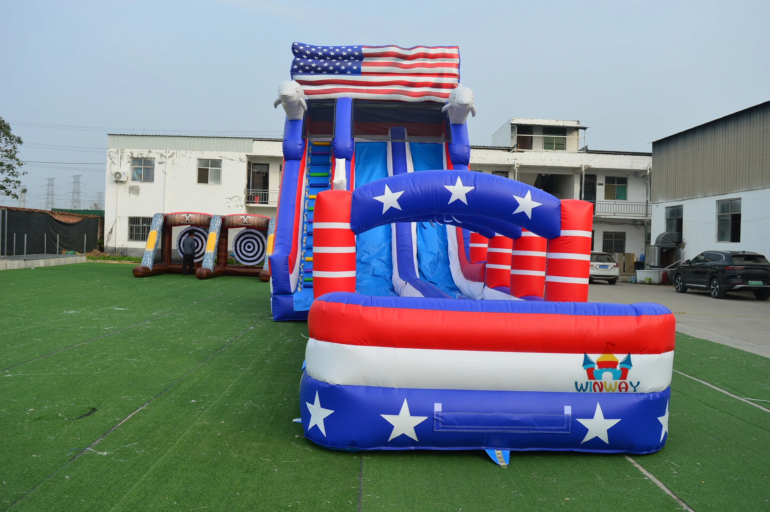 commercial inflatable slip and slide inflatable with slide dolphin giant inflatable water slide