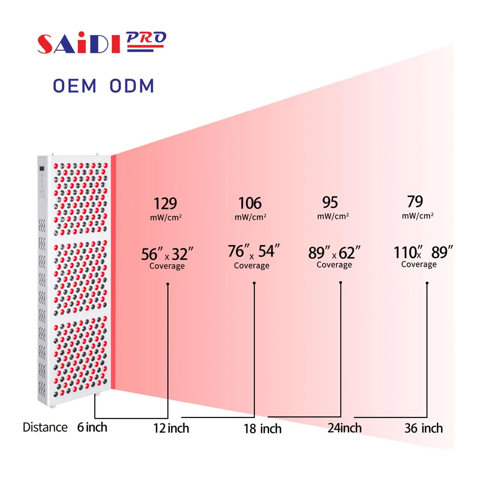 SAIDI Pulse Remote Frequency 660nm 850nm  NIR Pain Relief Full Body Home PDT Device LED Red Light Therapy Panel 1500W