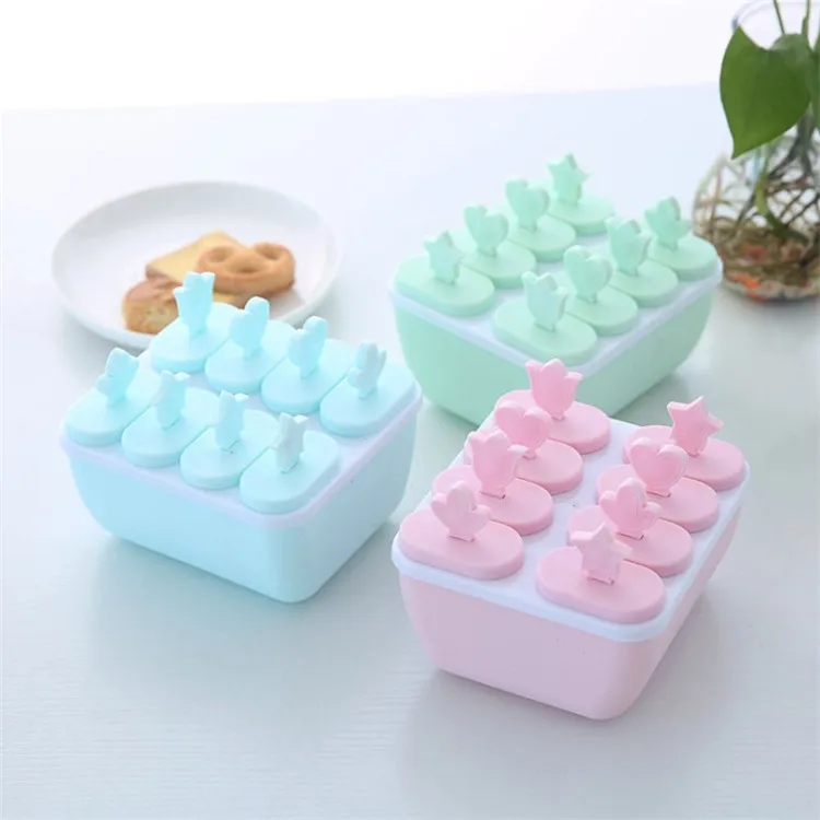 8 Cell Ice Cream Mold Ice Handmade Dessert Popsicle Mold For Freezer Fruit Ice Cube Maker Reusable Forms