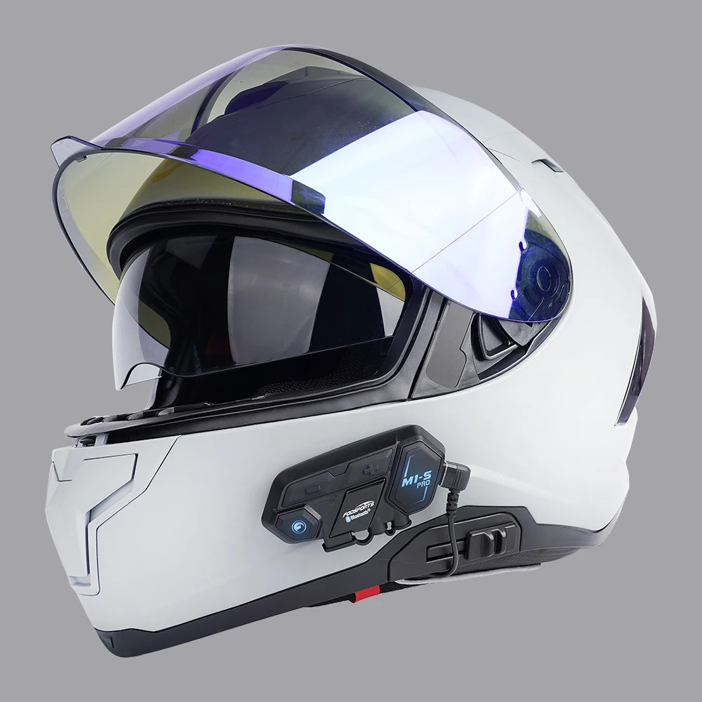 FODSPORTS M1-S PRO full duplex  earphone motorcycle radio headset audio full duplex motorbike bluetooth helmet intercom