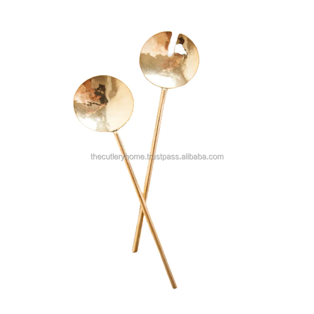 Gold polished Long Handmade Brass Middle Twisted Handle Inexpensive Bar Spoon Design high quality Bar Spoon