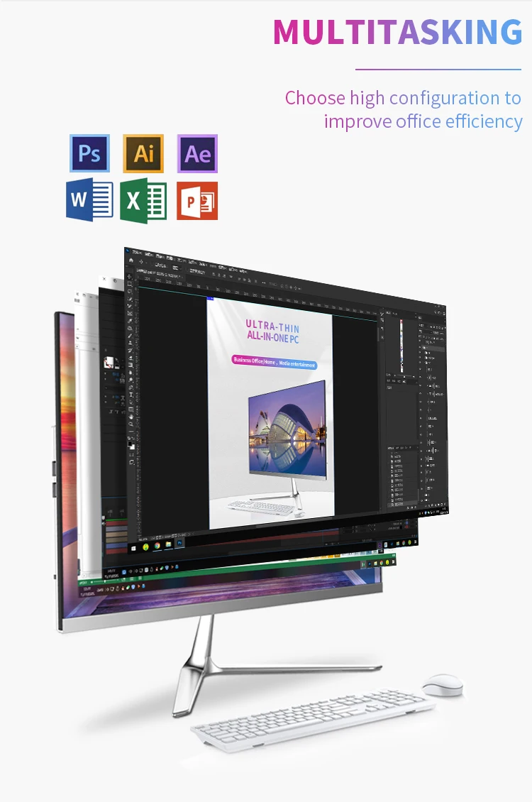 
SEALAN aio desktop pc 23.8inch i5-4300M led monitor wholesale 8GB RAM 480GB SSD 2.6GHz for gaming or cad hardware computer 