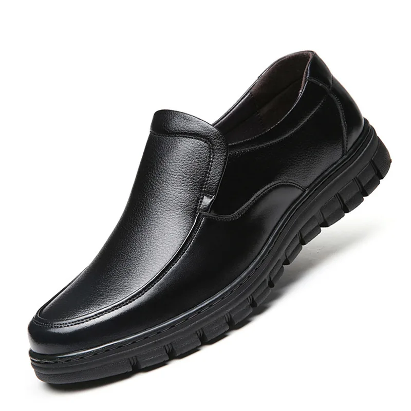 
GUGUTREE 38-44# men flat soft sole Middle-aged and elderly father casual dress shoes 