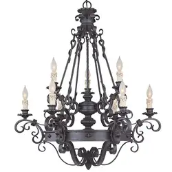 American style country vintage Iron Painted candle light large chandelier