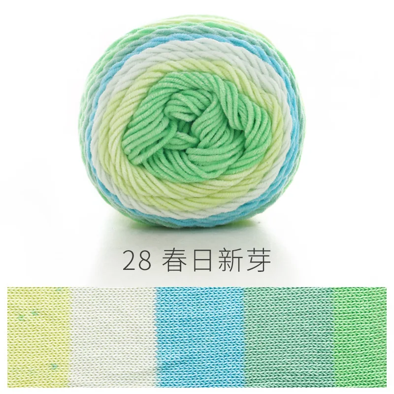 MIXED COLOURS ACRYLIC CROCHET YARN RAINBOW COTTON YARN