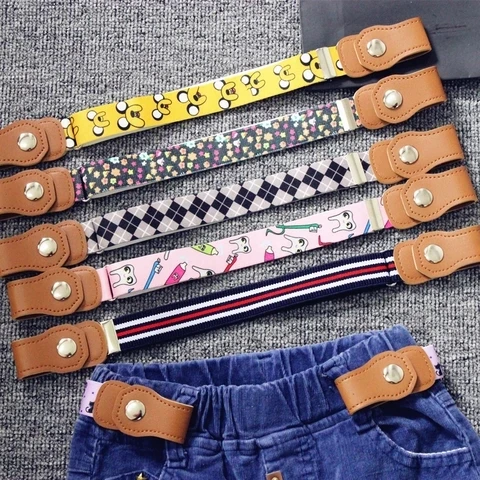 
Jeans Pants Kids Buckle-free Invisible Waist Elastic Belts No Buckle Stretch Belt 