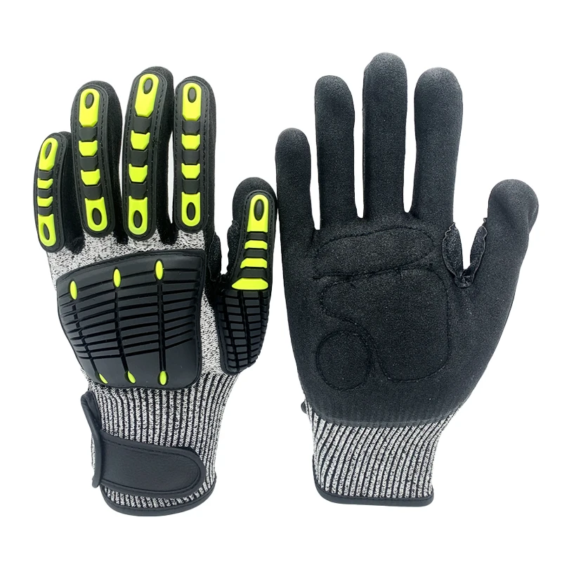 China Manufacture Antiimpact Palm Sandy Coated Anti Collision Impact Protection Shock Absorbing Gloves